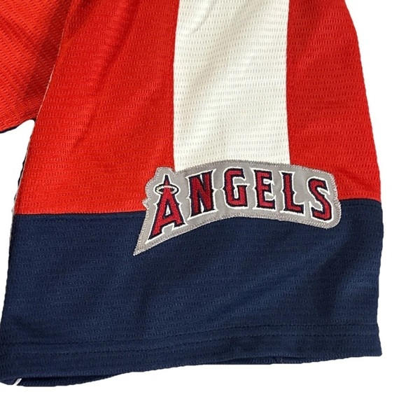 VTG Los Angeles Angels Anaheim Mens Majestic Batting Practice Jersey XL RED MLB - Picture 5 of 7